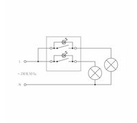 Выключатель двухклавишный с подсветкой (шампань рифленый) / W1120110