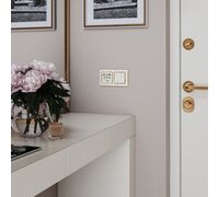 Розетка с заземлением, шторками и USBх2 (слоновая кость) / W1171503