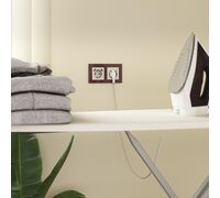 Розетка с заземлением, шторками и USBх2 (слоновая кость) / W1171503