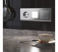 Перекрестный переключатель одноклавишный (серебряный) / W1113006