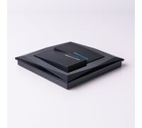 Выключатель двухклавишный проходной с подсветкой (черный матовый) / W1122108