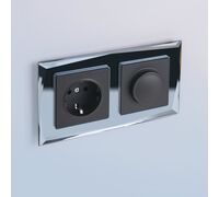 Розетка с заземлением (черный матовый) / W1171008