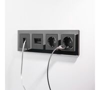 Розетка с заземлением (черный матовый) / W1171008