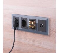 Розетка с заземлением, шторками и USBх2 (черный матовый) / W1171508