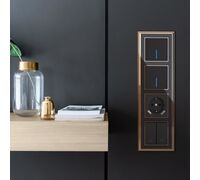 Розетка с заземлением, шторками и USBх2 (черный матовый) / W1171508