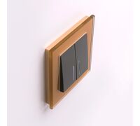 Выключатель двухклавишный с подсветкой (черный матовый) / W1120108