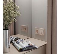 Розетка с заземлением (шампань рифленый) / W1171010