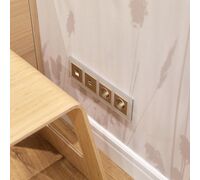 Розетка с заземлением (шампань рифленый) / W1171010