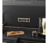 Выключатель двухклавишный (черный матовый) / W1120008