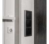 Выключатель двухклавишный проходной (черный матовый) / W1122008