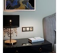 Выключатель двухклавишный с подсветкой (шампань рифленый) / W1120110