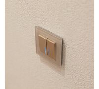 Выключатель двухклавишный с подсветкой (шампань рифленый) / W1120110