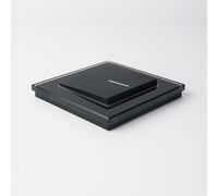 Выключатель одноклавишный проходной с подсветкой (черный матовый) / W1112108