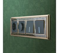 Выключатель одноклавишный проходной с подсветкой (черный матовый) / W1112108