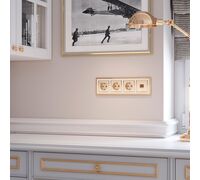 Розетка с заземлением (шампань рифленый) / W1171010