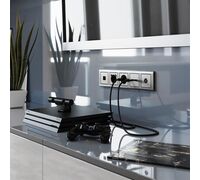 Розетка с заземлением (глянцевый никель) / W1171002