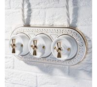 Рамка на 3 поста Retro (белое золото, Antik Runda) / WL70-frame-03