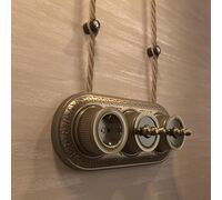 Рамка на 3 поста Retro (бронза, Antik Runda) / WL70-frame-03