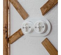 Выключатель на 4 положения двухклавишный Retro (белый) / WL18-01-05