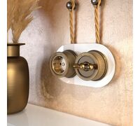 Выключатель на 4 положения двухклавишный Retro (Бронзовый) / WL19-01-05