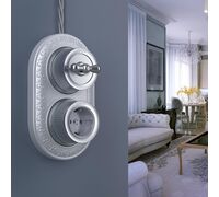 Выключатель на 4 положения двухклавишный Retro (Матовый хром) / WL19-01-05