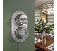 Выключатель на 4 положения двухклавишный Retro (Матовый хром) / WL19-01-05