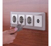 ТВ-розетка проходная (серебряный) / WL06-TV-2W