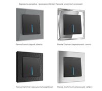 Выключатель одноклавишный с подсветкой (черный матовый) / W1110108