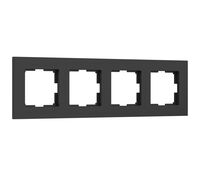 Рамка на 4 поста (черный матовый, Slab) / W0042908