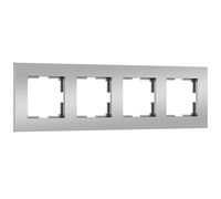 Рамка на 4 поста (серебро матовый, Slab) / W0042965