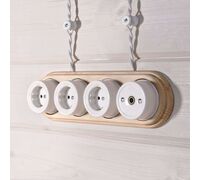 Рамка на 4 поста (светлый бук, Legend)/ WL15-frame-04