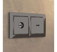 ТВ-розетка проходная (серо-коричневый) / WL07-TV-2W