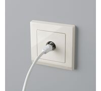 ТВ-розетка проходная (слоновая кость) / WL03-TV-2W-ivory