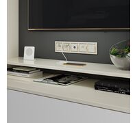 ТВ-розетка проходная (слоновая кость) / WL03-TV-2W-ivory