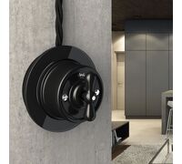 Переключатель одноклавишный (черный) Ретро / W5612008