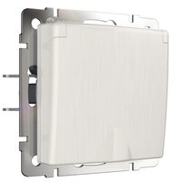 Розетка влагозащ. с зазем. с защит. крышкой и шторками (перламутровый рифленый) / W1171213