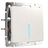 Выключатель одноклавишный с подсветкой (перламутровый рифленый) / W1110113