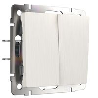 Выключатель двухклавишный проходной (перламутровый рифленый) / W1122013