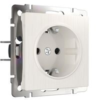Розетка с заземлением и шторками (перламутровый рифленый) / W1171113