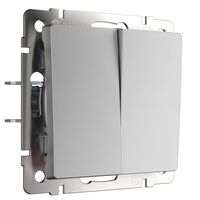 Выключатель двухклавишный (серебряный) / W1120006