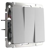 Выключатель трехклавишный (серебряный) / W1130006