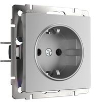 Розетка с заземлением (серебряный) / W1171006