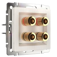 Акустическая розетка (перламутровый рифленый) / WL13-AUDIOx4