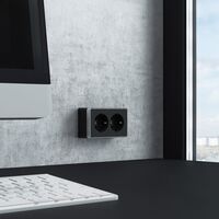 Розетка двойная с заземлением Gallant (черный/хром) / W5072135