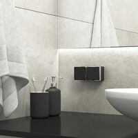 Розетка влагозащ. с зазем. с защит. крышкой и шторками Gallant (черный/хром) / W5071235