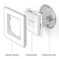 Розетка Ethernet RJ-45 (графит рифленый) / W1181004