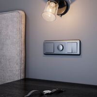 Выключатель двухклавишный проходной (графит рифленый) / W1122004