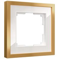 Рамка на 1 пост (белый/золотистая латунь, Baguette) / W0042853