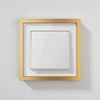 Рамка на 1 пост (белый/золотистая латунь, Baguette) / W0042853