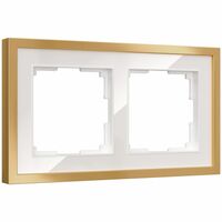 Рамка на 2 поста (белый/золотистая латунь, Baguette) / W0022853